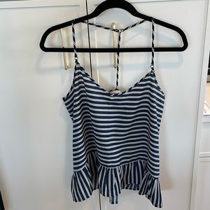 Abercrombie & Fitch blue and white striped top